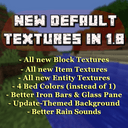 New Default Textures in older Versions + Better Beds, Iron Bars, Glass Pane, Rain Sounds, and more...