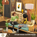 Stylish-Wood Living Room CC PACK