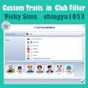Custom Traits in Club Filter