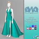 Asava's - Custom Green Duchess Silk Halter Neck Gown