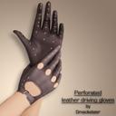 Perforated leather driving gloves