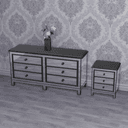 Luxe Mirrored Side Table & Dresser