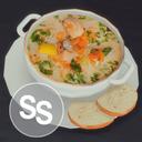 Creamy Soup with Salmon and Vegetables