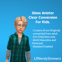 GLASS AVIATOR CLEAR CONVERSION FOR KIDS