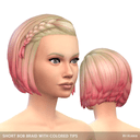 Short Bob Braid With Colored Tips